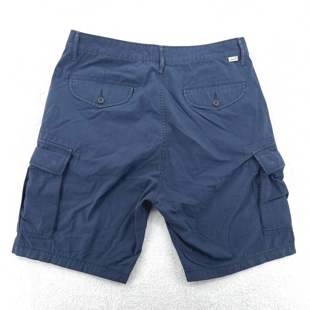 Levi's Mens Cargo Shorts Size 33 Navy Blue Ripstop Cotton Casual Outdoor Hiking